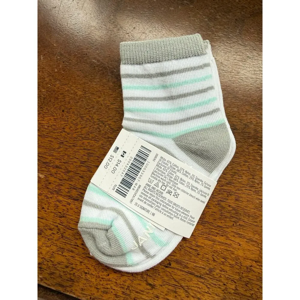 NWT Elephant & Striped Baby Socks 2 Pack